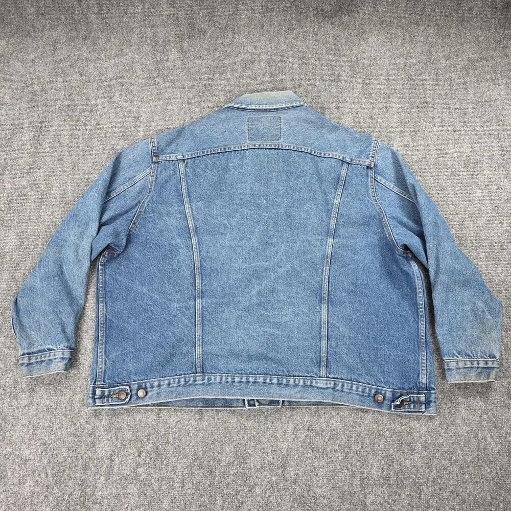 Dickies Branders Denim Jacket Mens XXL Blue Trucker Vintage Distressed Workwear